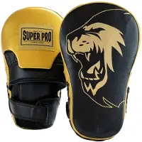Super Pro Combat Gear Lederen Handpads - Extra lang - Zwart / Goud