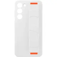 Samsung Coque en silicone avec lanière pour Galaxy S23+ 5G Blanc