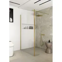 Saniclear Redro inloopdouche 120x40x200cm mat goud - geborsteld messing