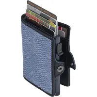 Tony Perotti Furbo Nappa leer in Jeans Stijl RFID Pasjeshouder met papiergeldvak VJ/CC/4000BL