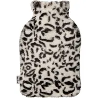 Apollo - Warmwaterkruik - Kruik met hoes - Kruikenzak - Met slaapmasker - Baby - Fleece - Panterprint - wit