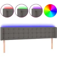 vidaXL Hoofdbord LED 163x16x78/88 cm kunstleer grijs