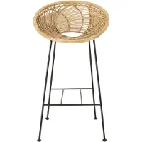 Bloomingville - Yonne Barstoel - Beige - Rotan