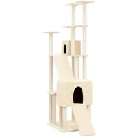 vidaXL Kattenmeubel met sisal krabpalen 190 cm crèmekleurig