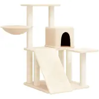 vidaXL Kattenmeubel met sisal krabpalen 82 cm crèmekleurig
