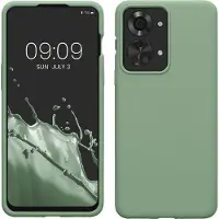 Kwmobile telefoonhoesje geschikt voor OnePlus Nord 2T 5G - Hoesje met siliconen coating - Smartphone case in vintage groen