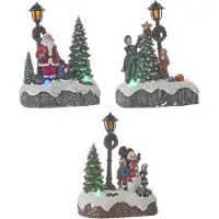 Luville Kerstversiering Scène Straatlantaarn (9,5 x 5,5 x 12,5 cm)