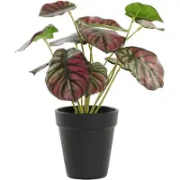 DKD Home Decor Sierplant - - Standaard - Groen en Roze - 10x10x27 cm