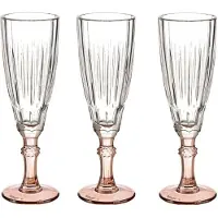 Vivalto Luxe Exotic Collection Champagneglazen set 6x stuks op brons voet 170 ml - Champagneglazen