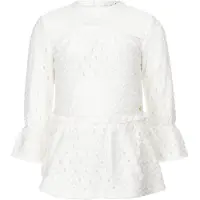 Koko Noko T-GIRLS - Meisjes Jurk - Broderie met Ruches - Gebroken Wit - Maat 116