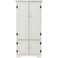 Costway Houten Opbergkast Met Verstelbare Plank - 59 x 31 x 123 cm - Wit