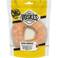 Voskes 3x Kauwring Runderhuid Met Kip 12,5 Cm