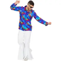 Wilbers Shirt disco atomic - 100% Polyester - Jaren 80 kleding | Maat 56