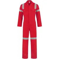 Coppens Hoge zichtbaarheids overall rood - 100% katoen - Overall | Maat 60 |