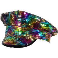 Boland - Pet kapitein Rainbow switch Multi - 58 - Volwassenen - Unisex - Glitter and Glamour