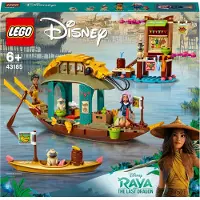 LEGO 43185 Disney Prinsessen: Bouns Boot speelset, met 2 mini-poppen uit de film Raya en de laatste draak, kinderspeelgoed vanaf 6 jaar