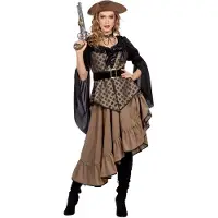 Coppens Piraat luxe jurk taupe | Maat 48