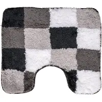 Coppens Wicotex toiletmat 50x60 cm blokken wit/grijs/zwart