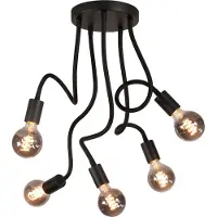 Highlight Design Plafondlamp Flex Zwart 5 Lichts