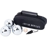 Engelhart Jeu de Boules Set - 3 Metalen Boules 74 mm 720 g - Zwarte Rits Tas - Inclusief But Meetlint Spelregels