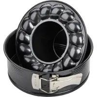 Zenker springvorm met vlakken tulband bodem black metallic 18cm