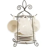 Coppens kop&schotel set 4 met standaard creme