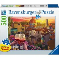 Ravensburger puzzel Wijn drinken op het terras - Legpuzzel - 500 stukjes