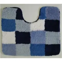 Coppens Wicotex toiletmat 50 x 60 cm blokken wit/blauw |