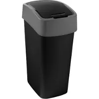 Curver Flip Bin prullenbak (45 liter, zwart/grijs)