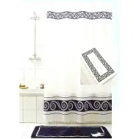 Coppens Douchegordijn textiel Ricciolo blauw 180x200cm incl ringen