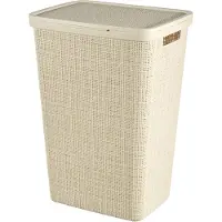 Curver Jute Wasmand met deksel - 58L - Gebroken wit