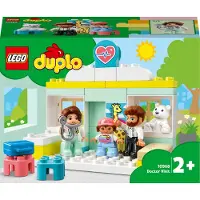 LEGO 10968 DUPLO Dokterbezoek, educatief speelgoed voor peuters, speelgoed geschikt voor kinderen vanaf 2 jaar, met figuren: dokter, vader en kind