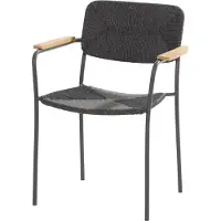 4 Seasons Outdoor 4SO Bora stapelstoel antraciet teak - RVS/Wicker - Stapelbare stoel -