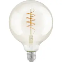 Eglo Ledfilamentlamp Globe Spiral - Amber - D12,5cm - Warm Wit - E27 - 4w