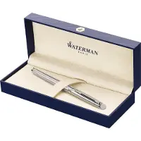 Waterman Hémisphère-rollerballpen | Roestvrij staal met chromen rand | Fijne punt | Zwarte inkt | Cadeauverpakking