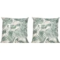 Anna's Collection 6x bank-sier kussens - palm bladeren - 45 x 45 cm - urban jungle - binnen/buiten
