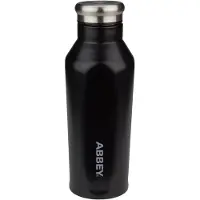 Abbey camp Drinkfles - Dubbelwandig - 350 ml - Zwart - Roestvrijstaal