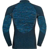 Odlo Blackcomb Eco - Long Sleeve Base layer Top Zip Heren Indigo Bunting / Space Dye M