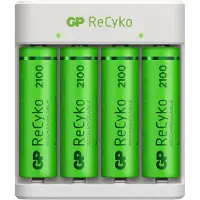 GP Batteries USB batterijlader E411 + 4x AA 2100 mAh