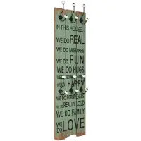 vidaXL Wandkapstok met 6 haken HAPPY LOVE 120x40 cm