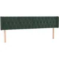 vidaXL Hoofdbord met randen 203x16x78/88 cm fluweel donkergroen