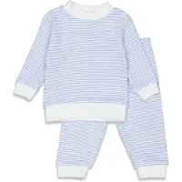 Feetje Wafel pyjama lichtblauw/wit Jongens/Meisjes Katoen Ronde hals Streep - maat 128