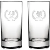 Fusion Gegraveerde set Longdrinkglazen 28,5cl Opa + Oma 40 jaar getrouwd