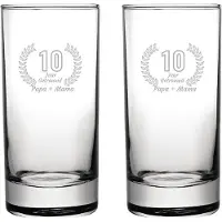Fusion Gegraveerde set Longdrinkglazen 28,5cl Papa + Mama 10 jaar getrouwd