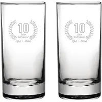 Fusion Gegraveerde set Longdrinkglazen 28,5cl Opa + Oma 10 jaar getrouwd