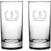 Fusion Gegraveerde set Longdrinkglazen 28,5cl Gefeliciteerd 5 jaar getrouwd