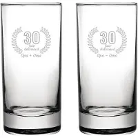 Fusion Gegraveerde set Longdrinkglazen 28,5cl Opa + Oma 30 jaar getrouwd