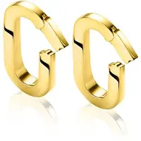 Zinzi zilveren ovale oorbedels 14K geel verguld sluitring 16mm voor je losse hangertjes ZICH2060G (zonder oorringen)