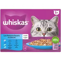Whiskas 4x 1+ Vis Selectie In Gelei Maaltijdzakjes Multipack 12 X 85 Gr