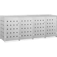 vidaXL Vuilnisbakbox voor 4 containers, 240 liter, roestvrij staal